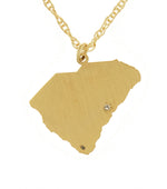 Load image into Gallery viewer, 14k Gold 10k Gold Silver South Carolina SC State Map Diamond Personalized City Necklace

