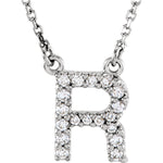 Indlæs billede til gallerivisning 14k Gold 1/6 CTW Diamond Alphabet Initial Letter R Necklace
