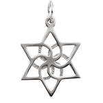 Load image into Gallery viewer, 14K Yellow Gold or Sterling Silver Star of David Pendant Charm
