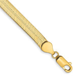 Carica l&#39;immagine nel visualizzatore di Gallery, 14k Yellow Gold 5.5mm Silky Herringbone Bracelet Anklet Choker Necklace Pendant Chain

