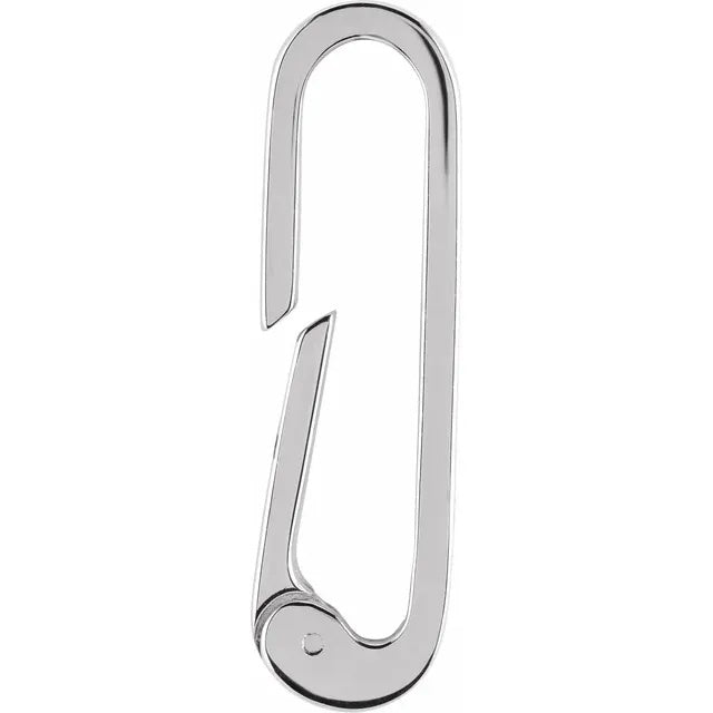 14k Yellow White Gold 24.5mmx6.8mm Elongated Paper Clip Style Push Bail Hinged Clasp Triggerless for Pendants Charms Bracelets Anklets Necklaces