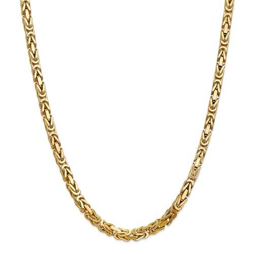 14K Yellow Gold 5.25mm Byzantine Bracelet Anklet Necklace Choker Pendant Chain