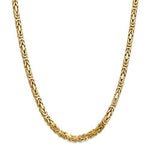 Ladda upp bild till gallerivisning, 14K Yellow Gold 5.25mm Byzantine Bracelet Anklet Necklace Choker Pendant Chain
