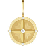 Indlæs billede til gallerivisning Platinum 14k Yellow Rose White Gold Sterling Silver Diamond Compass Pendant Charm
