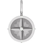 Φόρτωση εικόνας στο εργαλείο προβολής Συλλογής, Platinum 14k Yellow Rose White Gold Sterling Silver Diamond Compass Pendant Charm
