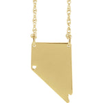 Ladda upp bild till gallerivisning, 14k Gold 10k Gold Silver Nevada State Heart Personalized City Necklace
