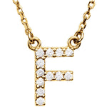 Indlæs billede til gallerivisning 14k Gold 1/8 CTW Diamond Alphabet Initial Letter F Necklace
