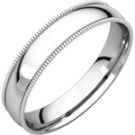 Φόρτωση εικόνας στο εργαλείο προβολής Συλλογής, 14K White Gold 4mm Milgrain Wedding Ring Band Comfort Fit Light
