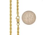 画像をギャラリービューアに読み込む, 14K Yellow Gold 3mm Diamond Cut Rope Bracelet Anklet Choker Necklace Pendant Chain
