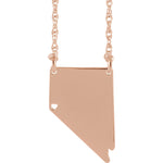 Cargar imagen en el visor de la galería, 14k Gold 10k Gold Silver Nevada State Heart Personalized City Necklace
