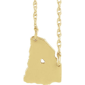 14k Gold 10k Gold Silver South Carolina State Heart Personalized City Necklace