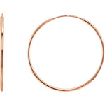 이미지를 갤러리 뷰어에 로드 , 14k Rose Gold Round Endless Hoop Earrings 10mm 12mm 15mm 20mm 24mm x 1mm
