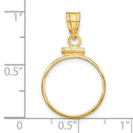 Afbeelding in Gallery-weergave laden, 14K Yellow Gold for 15mm Coins or US $1 Dollar Type 2 Coin Holder Screw Top Bezel Pendant Charm
