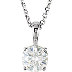 Afbeelding in Gallery-weergave laden, 14k White Gold 1/2 CTW Diamond Solitaire Necklace 18 inch
