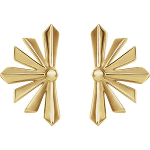 Platinum 14k Yellow Rose White Gold Starburst Earrings