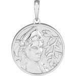 Load image into Gallery viewer, Platinum 14k Yellow Rose White Gold Athena Greek Goddess Pendant Charm Necklace
