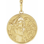 Cargar imagen en el visor de la galería, Platinum 14k Yellow Rose White Gold Athena Greek Goddess Pendant Charm Necklace
