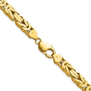14K Yellow Gold 6.5mm Byzantine Bracelet Anklet Necklace Choker Pendant Chain