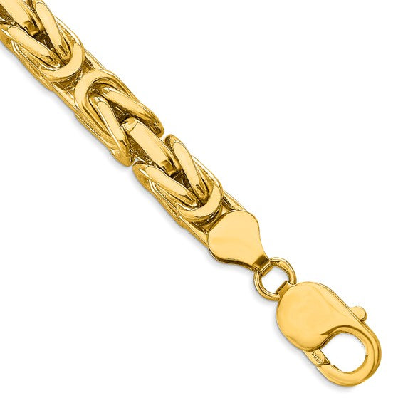 14K Yellow Gold 6.5mm Byzantine Bracelet Anklet Necklace Choker Pendant Chain