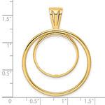 Load image into Gallery viewer, 14K Yellow Gold 1/4 oz Koala 1/4 oz Nugget Coin Holder Holds 20.1mm Coins Bezel Prong Double Circle Pendant Charm
