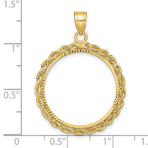 14K Yellow Gold Old US Series oz Koala Coin Holder Pendant Charm