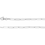 Load image into Gallery viewer, 14k Yellow Rose White Gold 2.6mm Paper Clip Elongated Flat Link Bracelet Anklet Choker Necklace Pendant Chain
