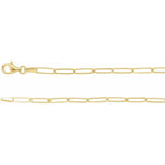 画像をギャラリービューアに読み込む, 14k Yellow Rose White Gold 2.6mm Paper Clip Elongated Flat Link Bracelet Anklet Choker Necklace Pendant Chain
