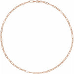 이미지를 갤러리 뷰어에 로드 , 14k Yellow Rose White Gold 3.85mm Paper Clip Elongated Flat Link Bracelet Anklet Choker Necklace Pendant Chain
