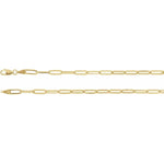 Загрузить изображение в средство просмотра галереи, 14k Yellow Rose White Gold 3.85mm Paper Clip Elongated Flat Link Bracelet Anklet Choker Necklace Pendant Chain
