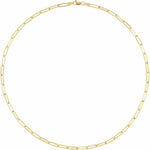 Cargar imagen en el visor de la galería, 14k Yellow Rose White Gold 3.85mm Paper Clip Elongated Flat Link Bracelet Anklet Choker Necklace Pendant Chain
