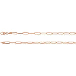 Carica l&#39;immagine nel visualizzatore di Gallery, 14k Yellow Rose White Gold 3.85mm Paper Clip Elongated Flat Link Bracelet Anklet Choker Necklace Pendant Chain
