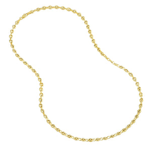 14K Yellow Gold 3.7mm Puff Mariner Bracelet Anklet Choker Necklace Pendant Chain