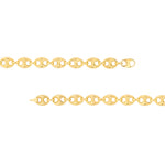 Load image into Gallery viewer, 14K Yellow Gold 10mm Puff Mariner Bracelet Anklet Choker Necklace Pendant Chain
