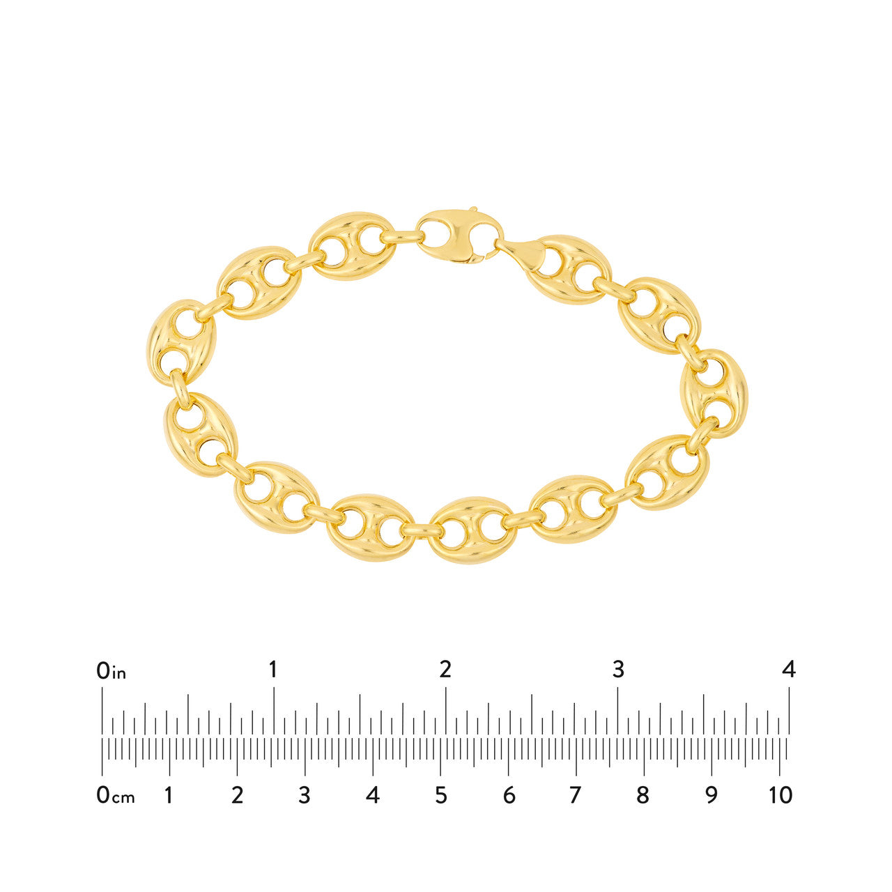 14K Yellow Gold 10mm Puff Mariner Bracelet Anklet Choker Necklace Pendant Chain