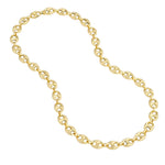 Indlæs billede til gallerivisning 14K Yellow Gold 10mm Puff Mariner Bracelet Anklet Choker Necklace Pendant Chain

