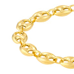 Carica l&#39;immagine nel visualizzatore di Gallery, 14K Yellow Gold 10mm Puff Mariner Bracelet Anklet Choker Necklace Pendant Chain
