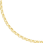 Indlæs billede til gallerivisning 14K Yellow Gold 3.8mm Rolo Split Chain with End Rings for Lariat Y Necklace Bracelet Anklet Push Clasp Lock Connector Bail Pendant Charm Hanger
