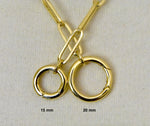 Indlæs billede til gallerivisning 14K Yellow Gold Paper Clip Link Split Chain with End Rings for Lariat Y Necklace Bracelet Anklet Push Clasp Lock Connector Bail Pendant Charm Hanger
