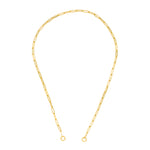 Afbeelding in Gallery-weergave laden, 14K Yellow Gold Paper Clip Link Split Chain with End Rings for Lariat Y Necklace Bracelet Anklet Push Clasp Lock Connector Bail Pendant Charm Hanger
