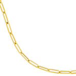 Afbeelding in Gallery-weergave laden, 14K Yellow Gold Paper Clip Link Split Chain with End Rings for Lariat Y Necklace Bracelet Anklet Push Clasp Lock Connector Bail Pendant Charm Hanger
