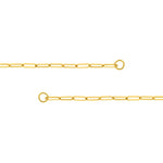 Indlæs billede til gallerivisning 14K Yellow Gold Paper Clip Link Split Chain with End Rings for Lariat Y Necklace Bracelet Anklet Push Clasp Lock Connector Bail Pendant Charm Hanger
