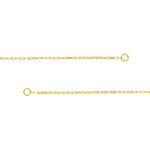 Ladda upp bild till gallerivisning, 14K Yellow Gold Paper Clip Link Split Chain with End Rings for Lariat Y Necklace Bracelet Anklet Push Clasp Lock Connector Bail Pendant Charm Hanger
