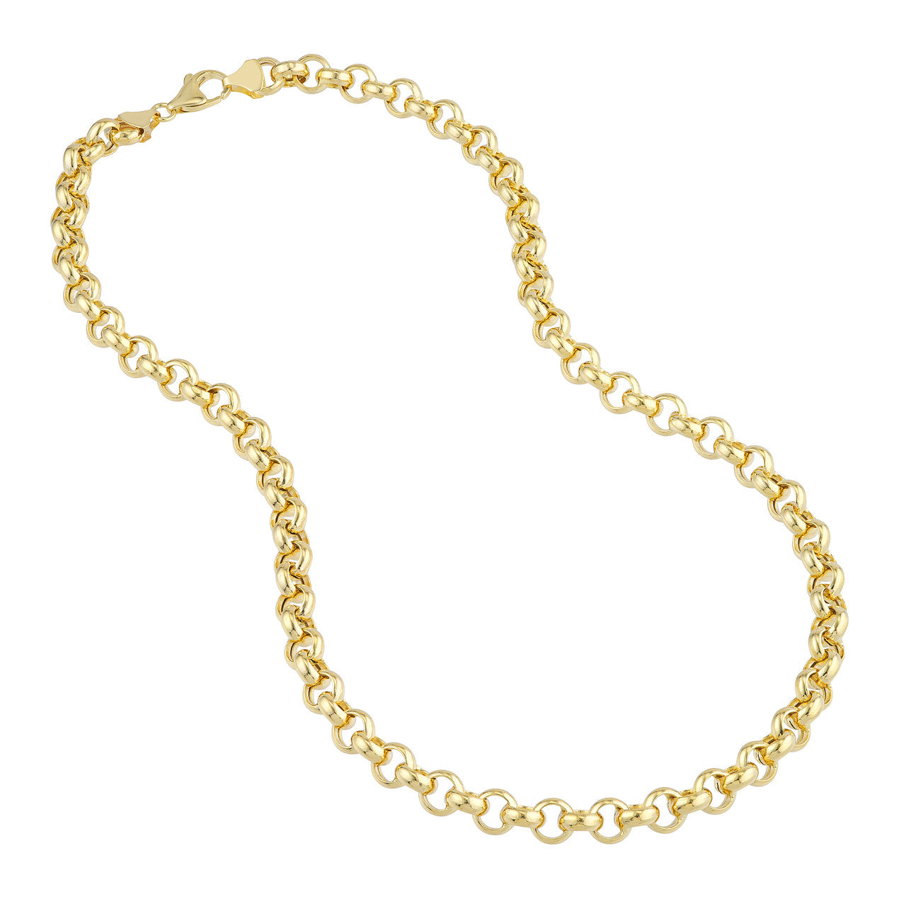 14K Yellow Gold 8mm Rolo Bracelet Anklet Choker Necklace Pendant Chain