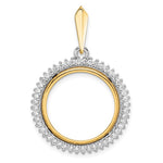 Carica l&#39;immagine nel visualizzatore di Gallery, 14K Gold Two Tone Diamond US $2.50 Dollar Liberty US $2.50 Dollar Indian Barber Dime Mercury Dime Coin Holder Holds 17.8mm Coins Bezel Prong Pendant Charm
