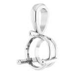 Load image into Gallery viewer, Platinum Round Shape 3 Prong Basket Pendant Mounting Mount for 3mm 4mm 5mm 6mm 7mm 8mm 9mm 10mm Diamonds Gemstones Stones
