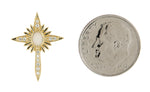 Indlæs billede til gallerivisning Platinum 14k Yellow Rose White Gold Genuine Australian Opal Diamond Nativity Cross Pendant Charm Necklace
