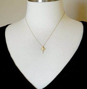 Platinum 14k Yellow Rose White Gold Genuine Australian Opal Diamond Nativity Cross Pendant Charm Necklace