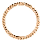 이미지를 갤러리 뷰어에 로드 , 14k Rose Gold 1.5mm Skinny Rope Design Ring Band Stackable Layering
