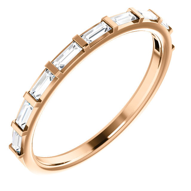 Platinum 14k Gold 1/4 CTW Diamond Baguette Wedding Anniversary Ring Band