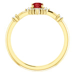 Lade das Bild in den Galerie-Viewer, 14k Yellow Gold Genuine Ruby 1/6 CTW Diamond Ring Halo Style
